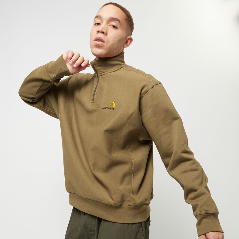 Sweat-shirt à demi-zip avec inscription américaine