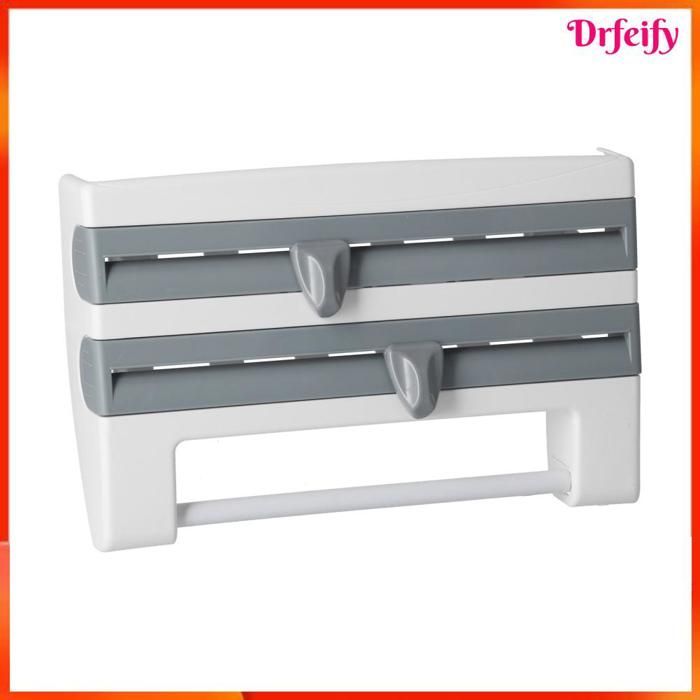 Support de film étirable - AKOZON - Support mural multi-usage - ABS - 2 cutters - Pour rouleaux