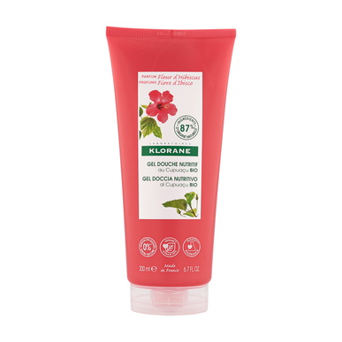 Klorane Cupuaçu BIO ravitseva suihkugeeli Hibiscus Flower kosteuttava suihkugeeli 200 ml 200 ml