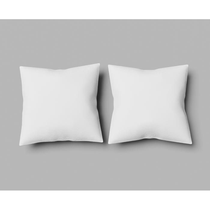 Almohadas - PROMOCIÓN DE LINO - Poliéster - 60x60 cm - Blanco (Juego de 2)