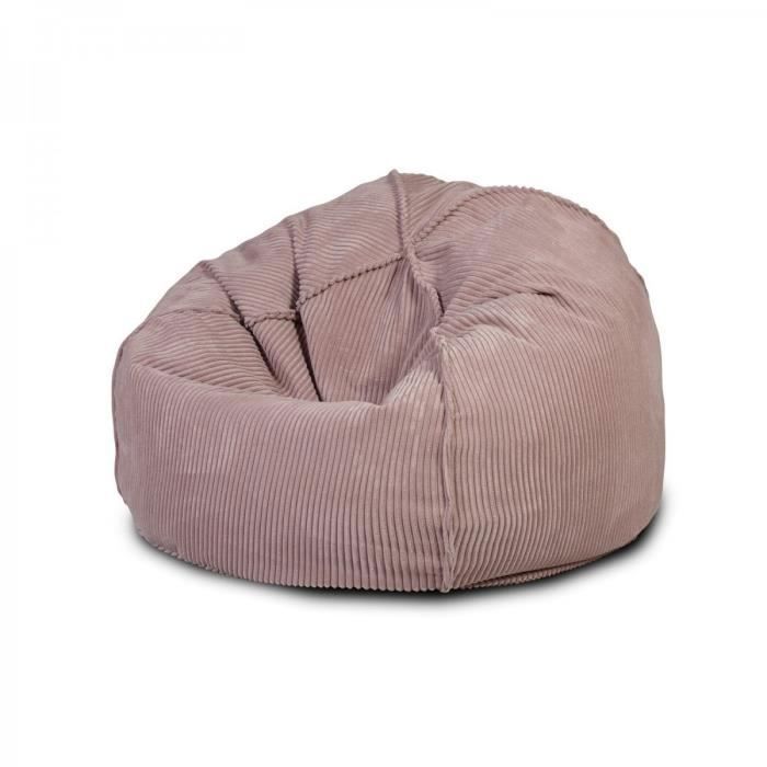 Sillón tipo puf, bolsa de pana marrón brillante