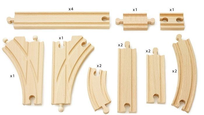 Set de tren de madera de nivel intermedio Evolution con 16 vías - BRIO - 33402 - Set de tren para niños a partir de 3 años.