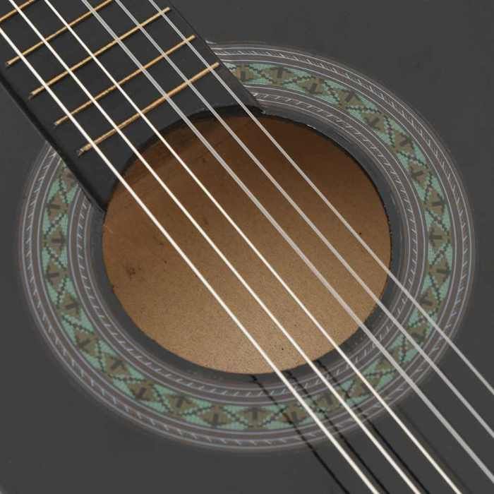 Guitarra clásica vidaXL para principiantes y niños, negra, 1/2, 34