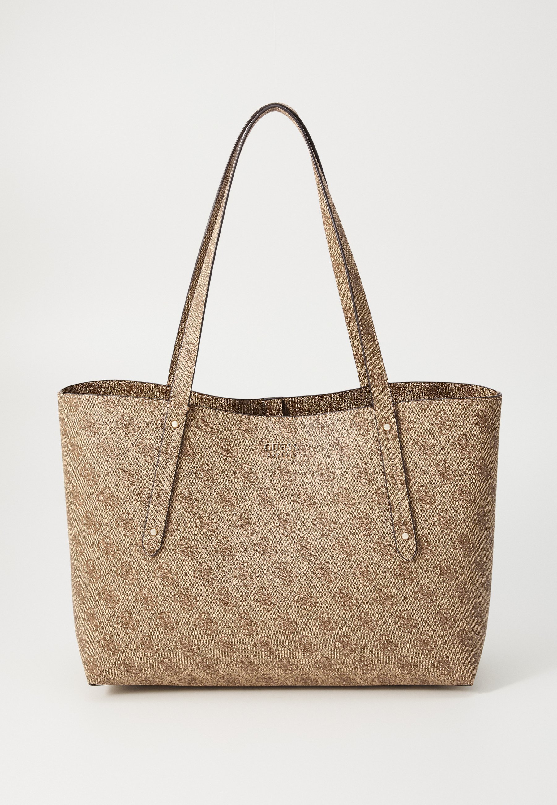 Guess BRENTON TOTE SET - Clutch - latte logo