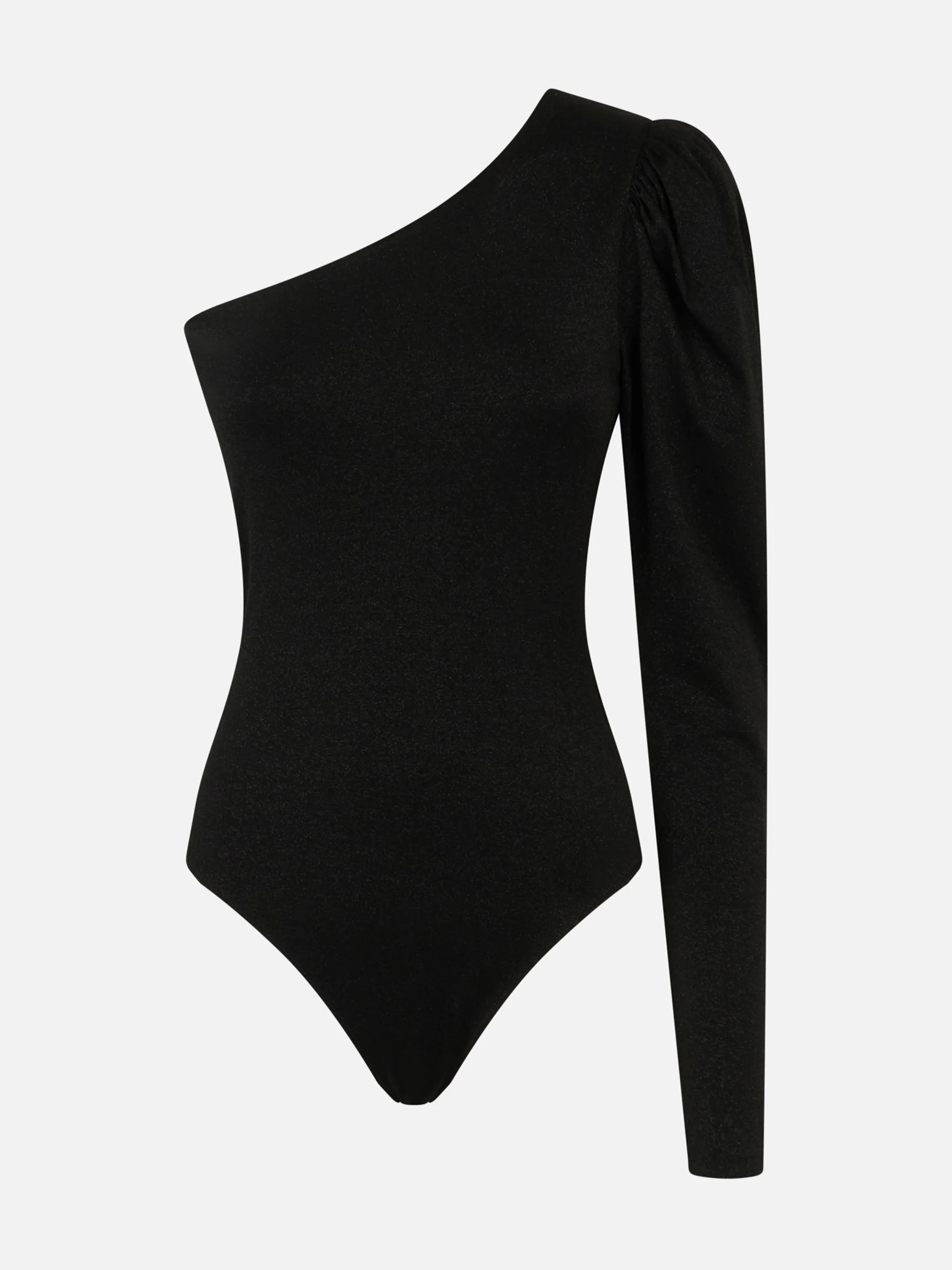 Costume da bagno / bodywear monospalla nero glitterato lavorato a magl