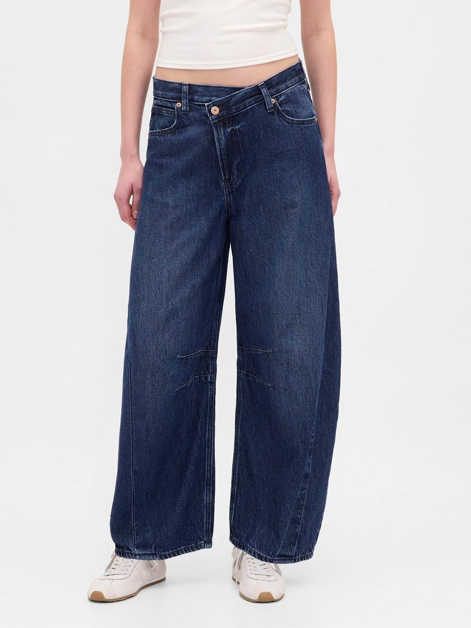 GAP HORSESHOE HUTTON CROSSOVER - Relaxte jeans - donkere wassing