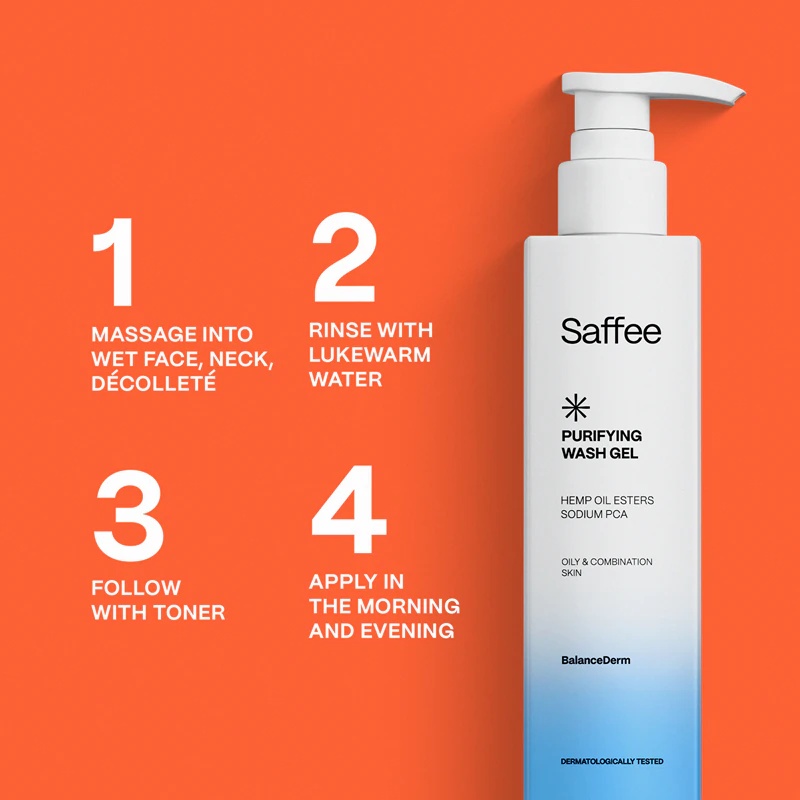 Saffee BalanceDerm čistilni gel za umivanje za mastno in mešano kožo