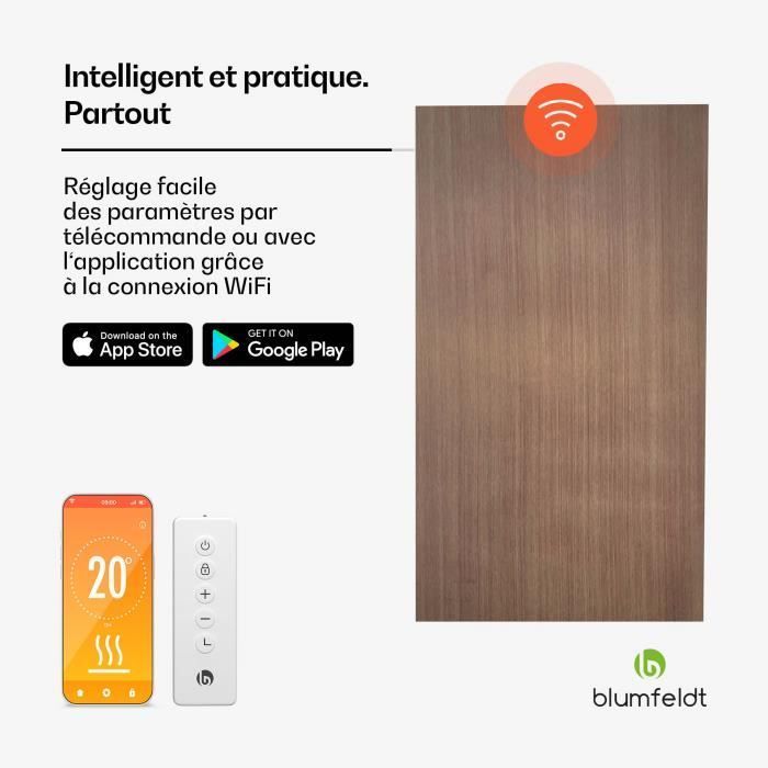 Radiateur infrarouge Blumfeldt Heat Square - Contrôle par WiFi - 700W - Chauffage extérieur IP44
