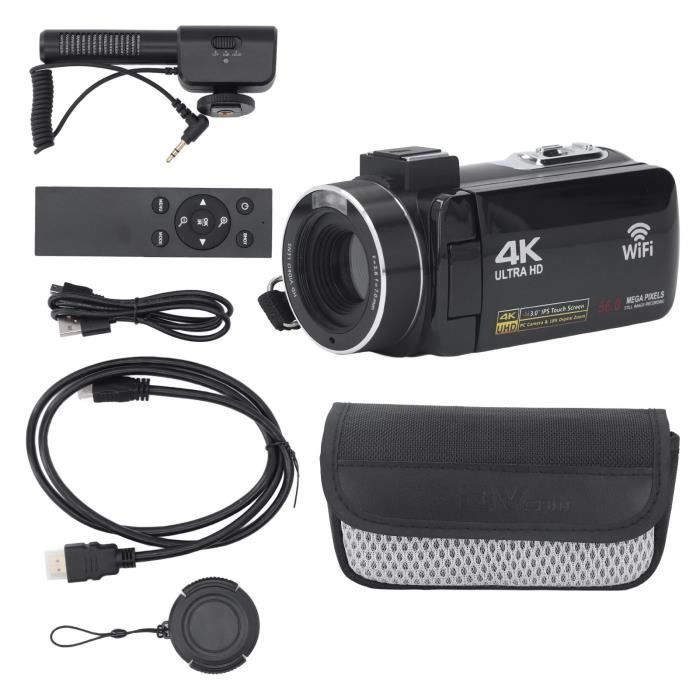Videocamera SURENHAP 4K Ultra HD, videocamera digitale, Wi-Fi, schermo touchscreen IPS a colori da 3 pollici, zoom digitale ottico 18x.