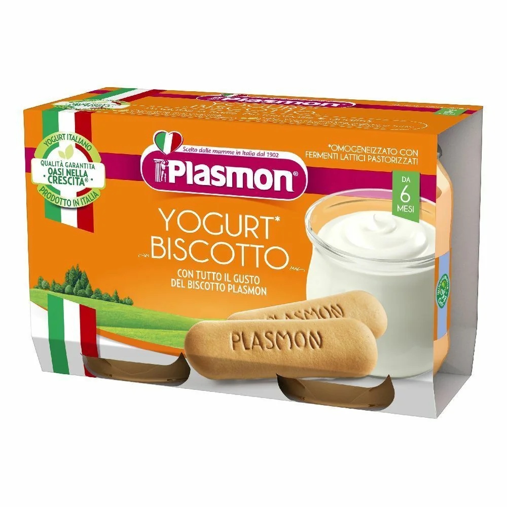 PLASMON Plasmon Snack yoghurt en koekje 2 x 120 g met melkzuurfermenten