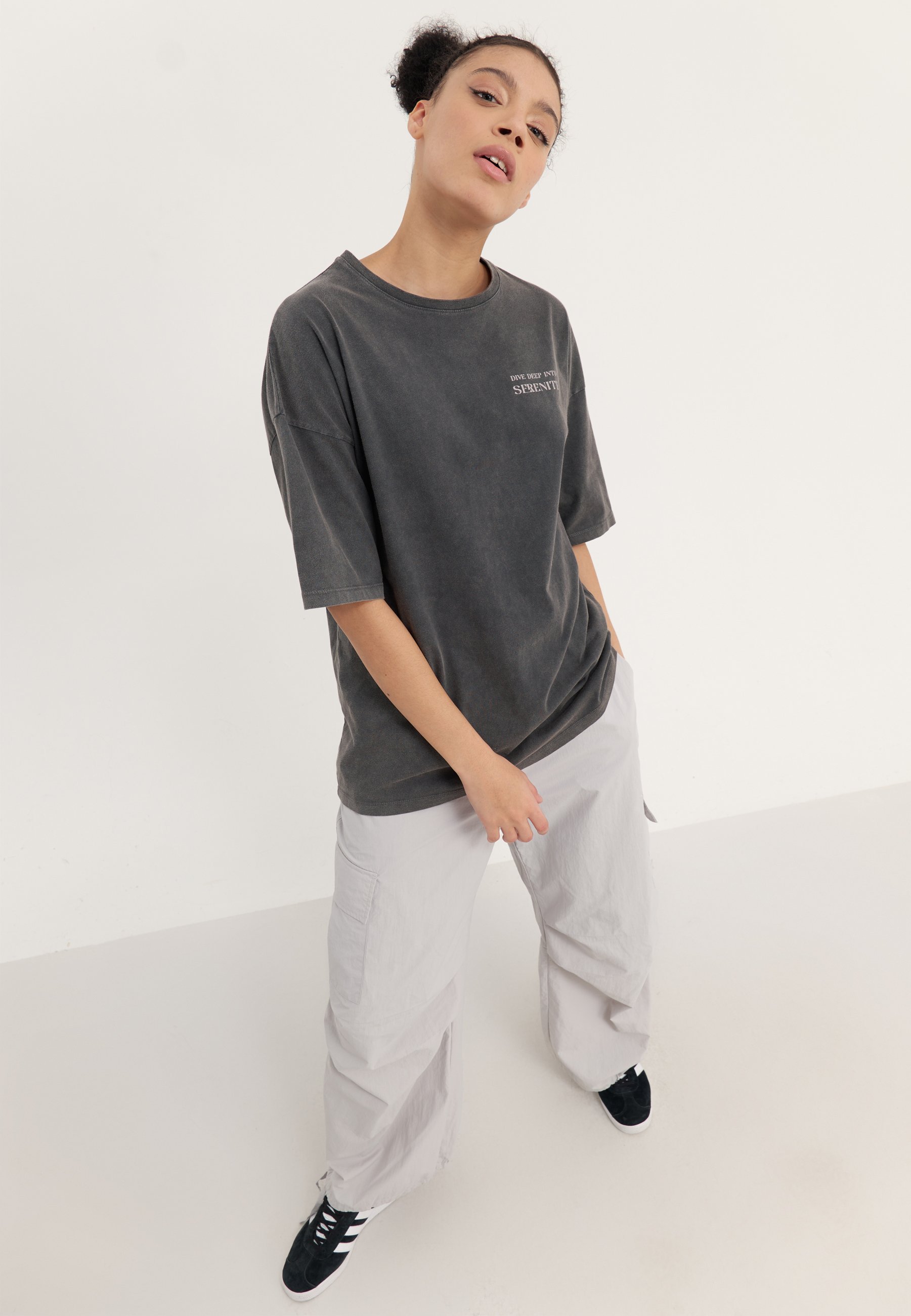 Even&Odd Print T-Shirt – Anthrazit