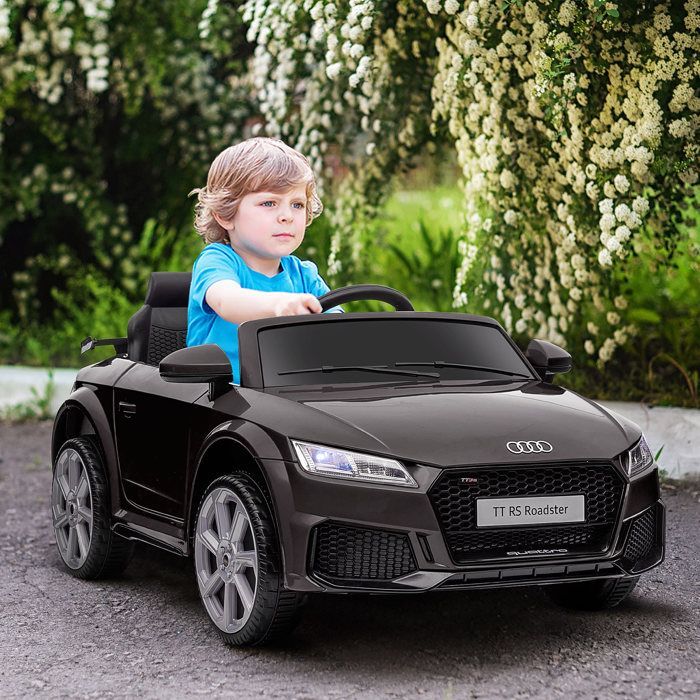 Electric car - HOMCOM - children's Audi TT RS 12V 30W speed 3 km/h remote control LED - PP - black
