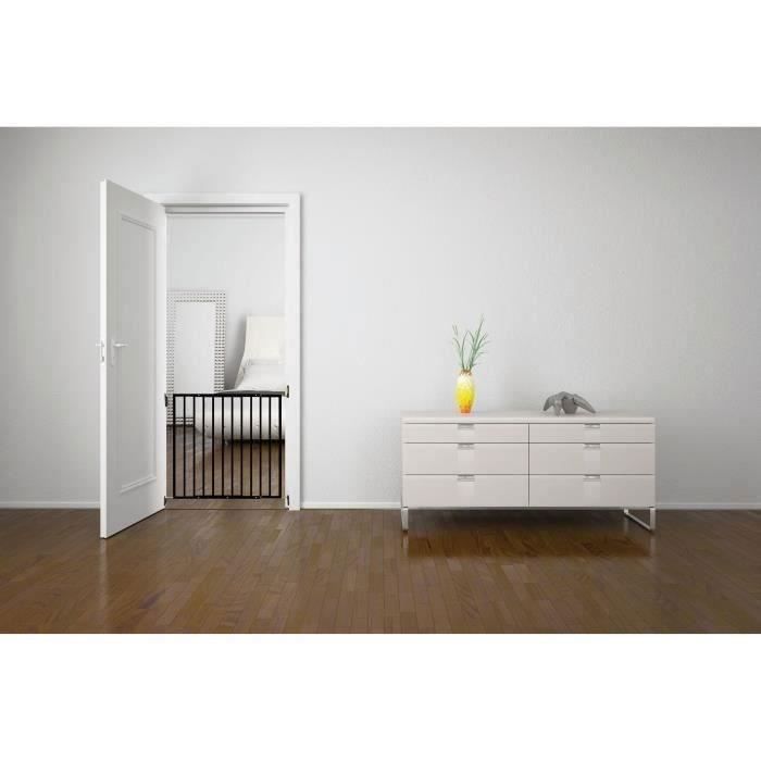 Portão de segurança infantil NORDLINGER PRO LEA PRETO - Preto - 64 a 113 cm - Aço - Portão com portão de acesso