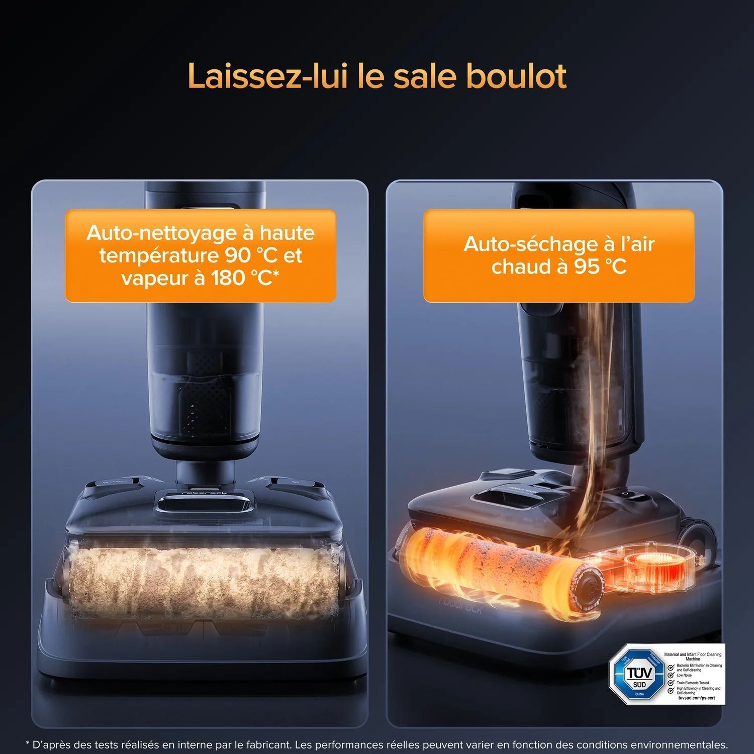 ROBOROCK F25 ULTRA - Aspirapolvere e lavapavimenti a bastone - Pulizia a vapore a 180°C - 22000 Pa - Rullo anti-groviglio
