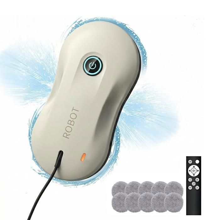Robot Lave Vitre, Double Pulvrisation, Robot nettoyeur laveur de vitres intelligent autonome, 10 Lingettes