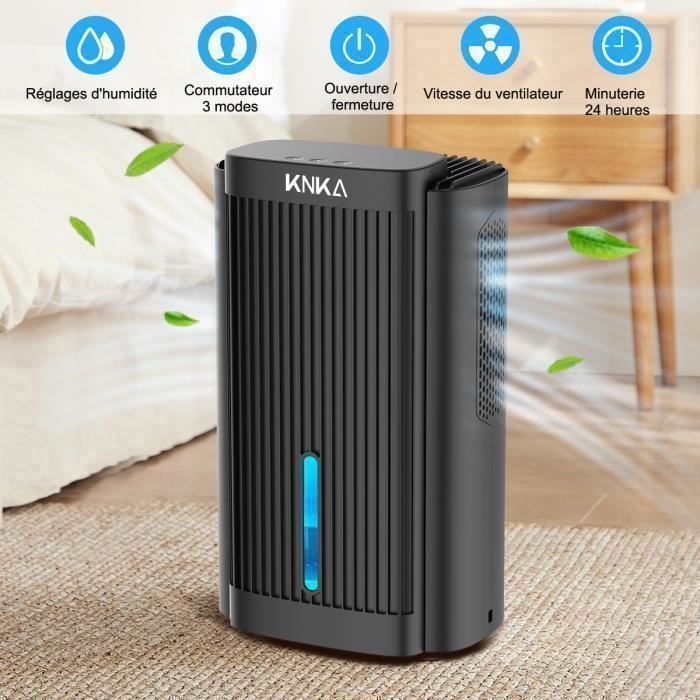 Déshumidificateur d'air - KNKA - CS06 - 2800ml - 30dB - Pour 20m² - Noir
