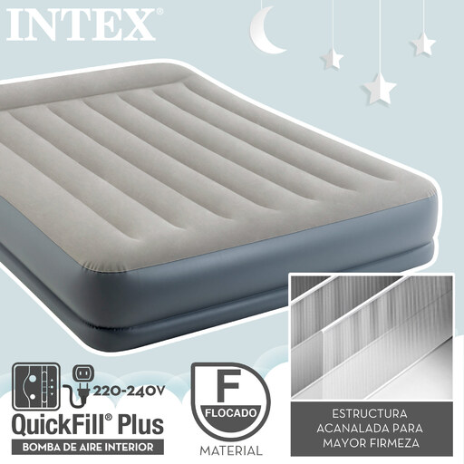 Colchón Hinchable Doble Intex Dura-beam Standarta spilvena balsts vidēji paceļams