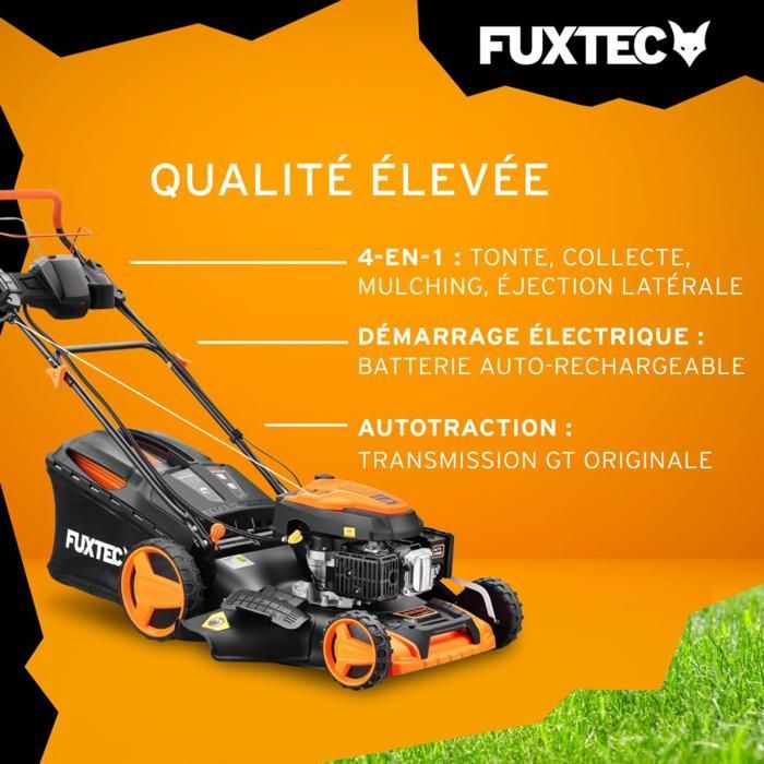 Self-propelled petrol lawnmower with electric start, 196cc, 51cm cutting width - FUXTEC FX-RM5196eS - 6HP, 60L
