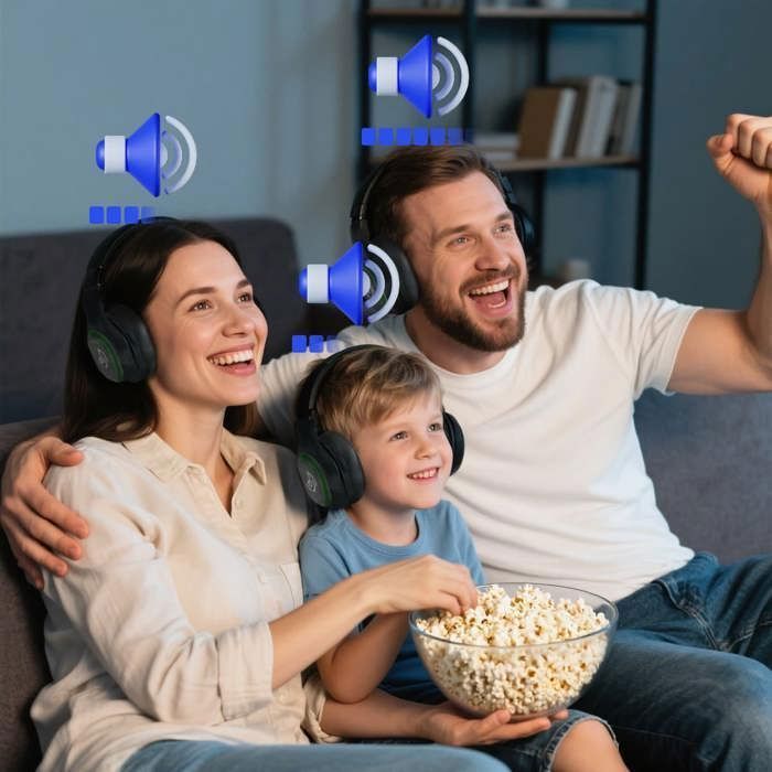 Retekess TA004 Casque TV sans Fil, Kit de démarrage Silent Disco, portée de 200m, 3 écouteurs, ensemble de casques pour les fêtes