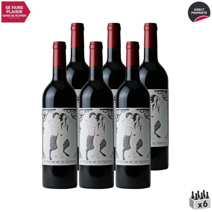 La Faune et la Nymphe Rouge 2019 - Lot de 6x75cl - Les Frères Moine - Vin Rouge du Sud-Ouest - Appellation VDF Vin de France -