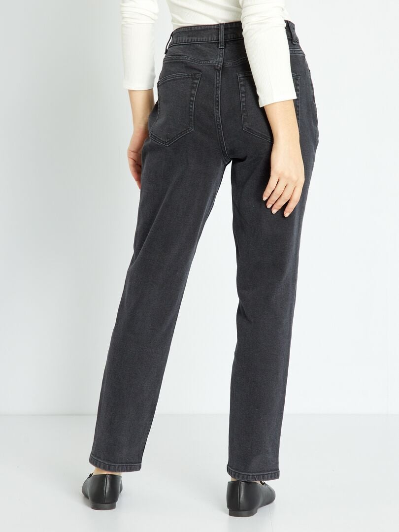 Calça jeans Mom de cintura super alta - L32 - PRETA