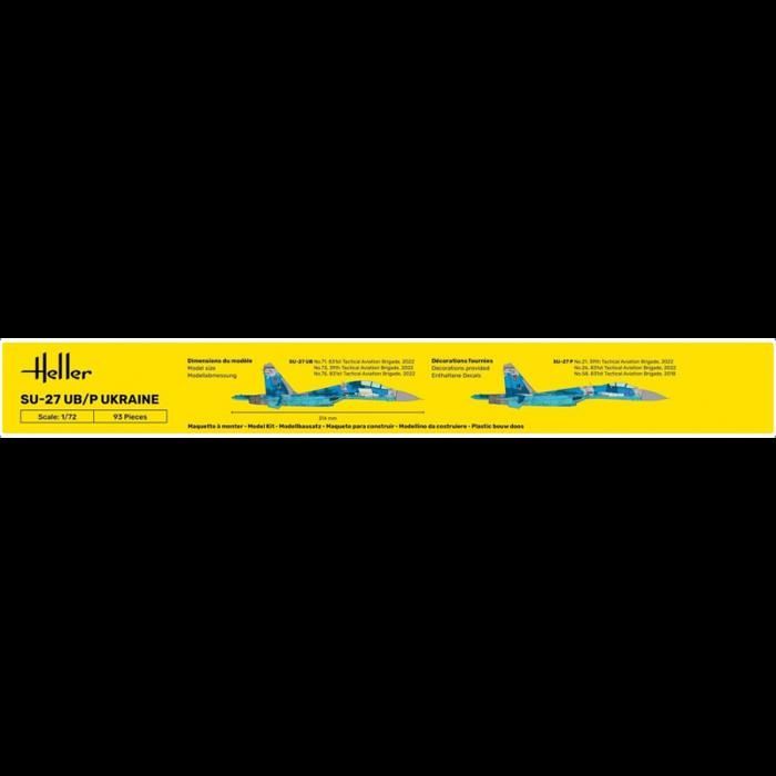 HELLER - Maquette Avion Starter Kit Su-27 Ub/p Ukraine Heller 56371 1/72ème Maquette Char Promo - Ref : 13893