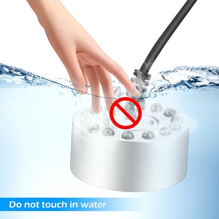 Brumisateur à Ultrasons Mini en Métal - 12 LED Colorées - Humidificateur d’Air pour Fontaine, Étang et Décoration Brouillard