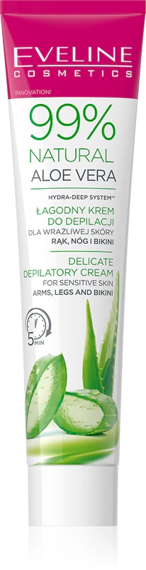 Eveline Cosmetics 99% naravna pomirjujoča depilacijska krema z aloe vero za pazduhe in bikini predel