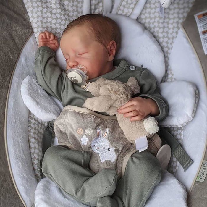 Reborn Doll - Evan - 17 inches - Soft vinyl body - Closed eyes - Unisex