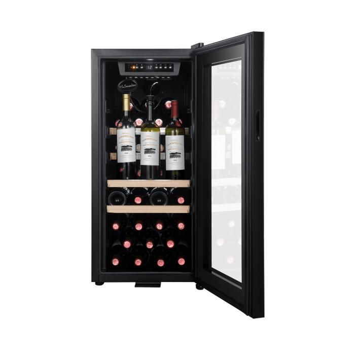 La Sommelière LS38BLACK Wine Cellar – 38 bottles – integrated Preservin system – 5-20°C – black glass door – safety features + LED
