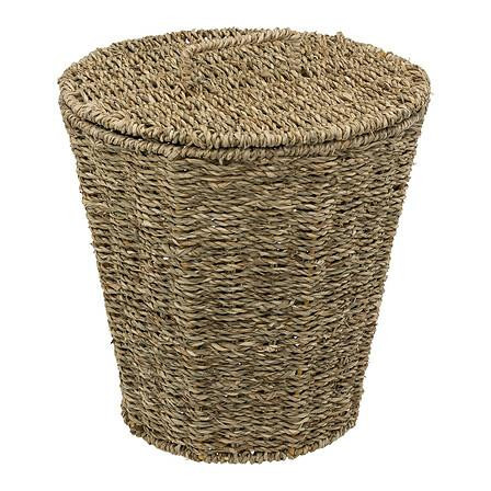 KOSZ PLECIONY Z TRZCINY 9L z pokrywką w stylu boho