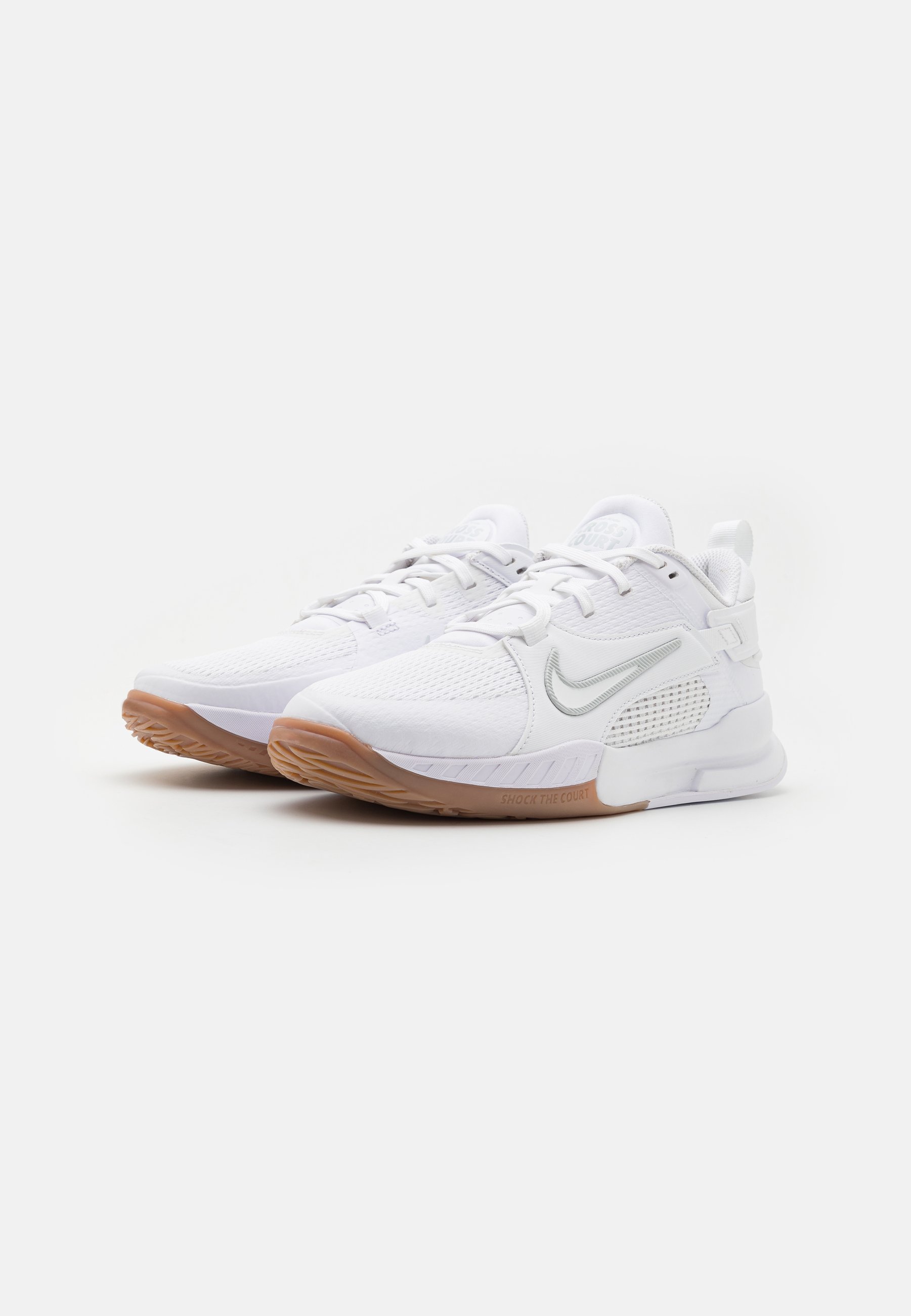 Nike Performance CROSSCOURT - Tenisové boty na více povrchů - white/pure platinum/med hnědá