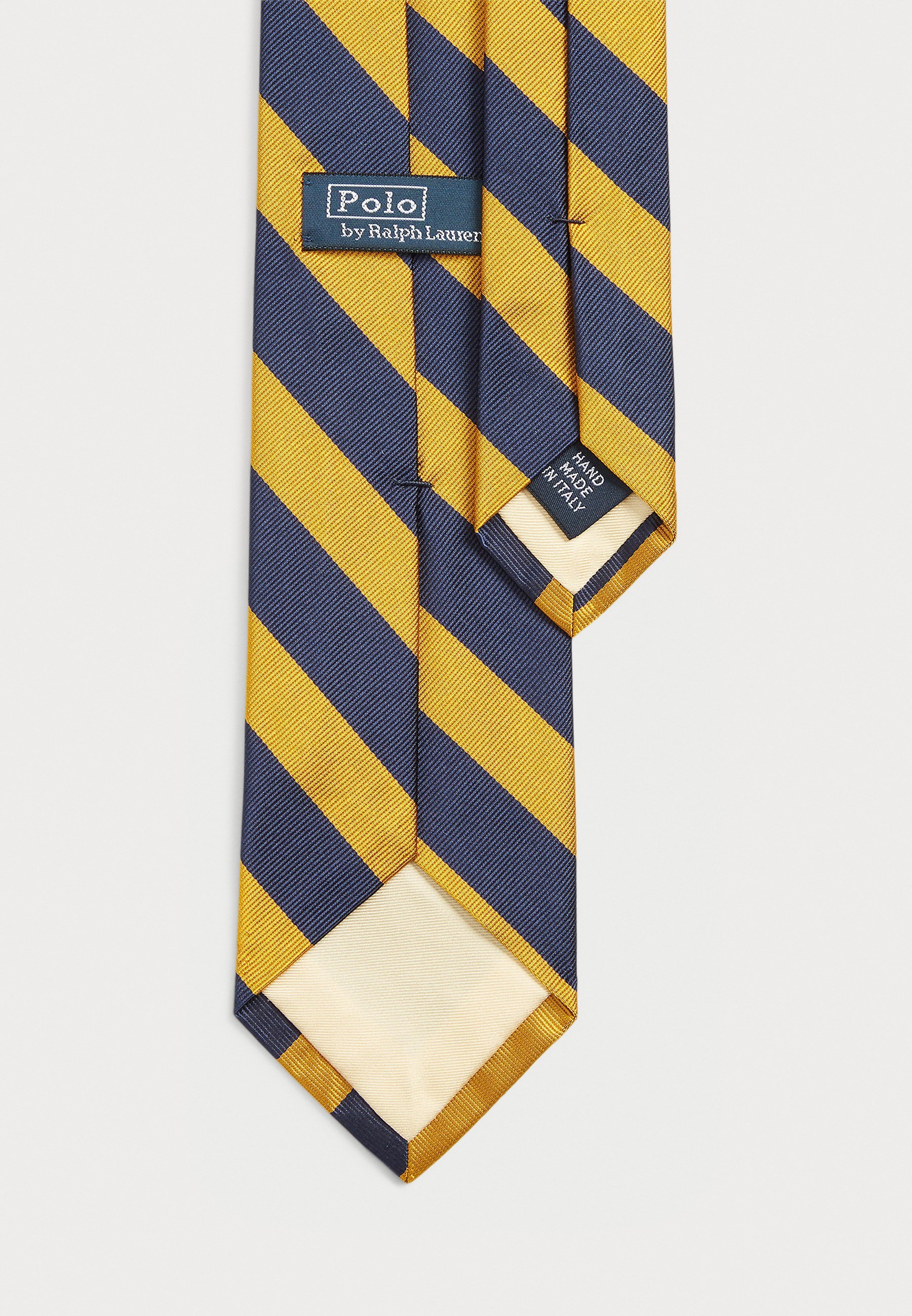 Cravate étroite en soie rayée Polo Ralph Lauren - marine/or