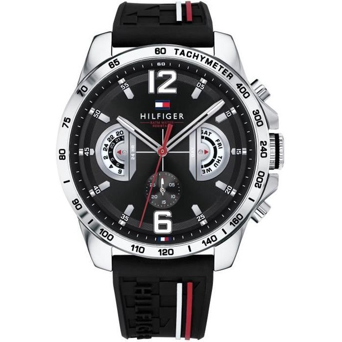 Reloj de cuarzo Tommy Hilfiger para hombre con esfera múltiple y correa de caucho 1791473