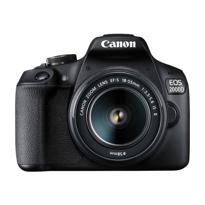 Canon EOS 2000D digitaalinen järjestelmäkamera 24,1 megapikselin APS-C 1080p - 30 kuvaa sekunnissa 3x optinen zoom EF-S 18-55 mm IS II -objektiivi…