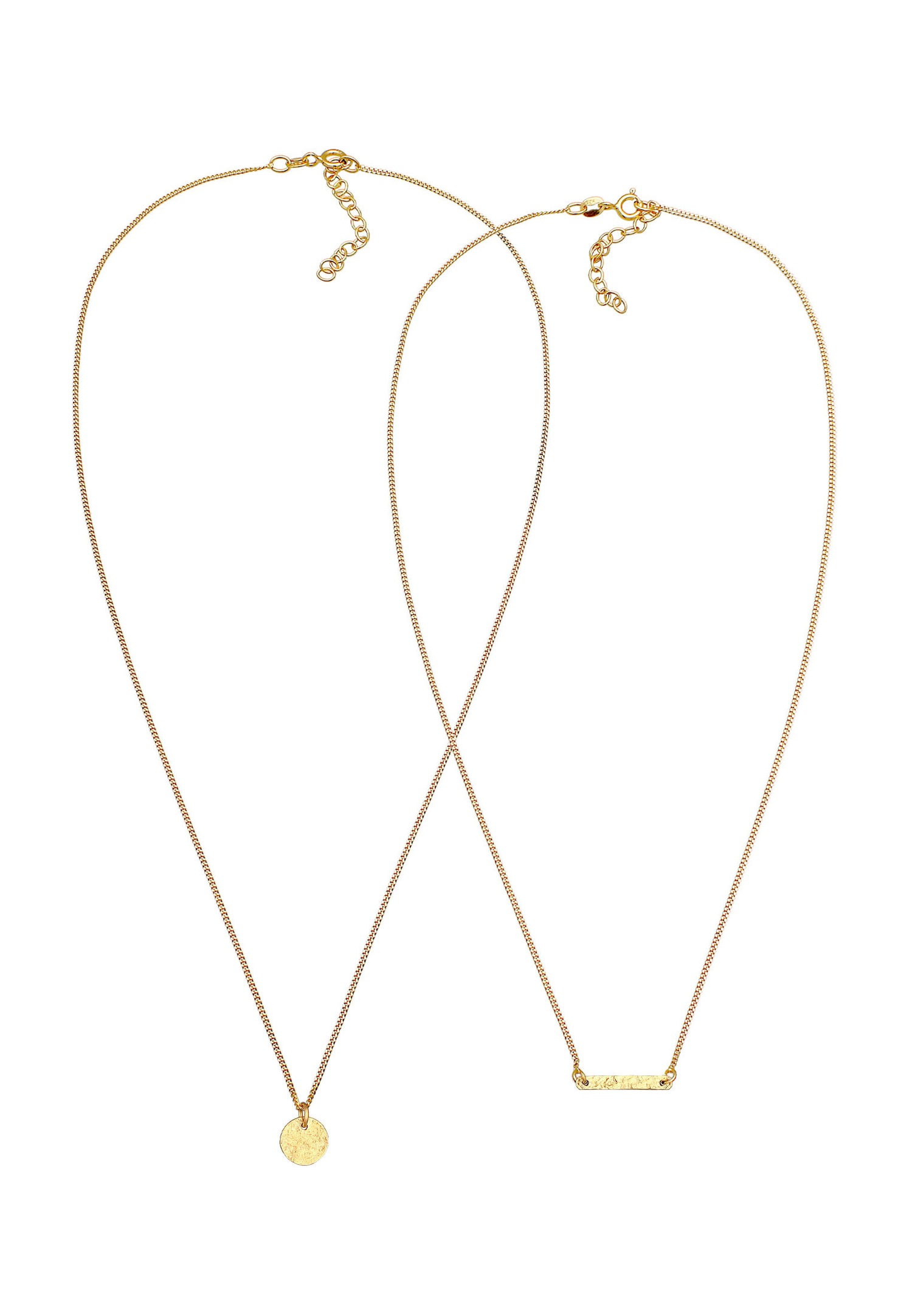 Elli Collier à couches pour femmes Pendentif plaque de tige Blogueur de tendance en argent sterling 925 plaqué or