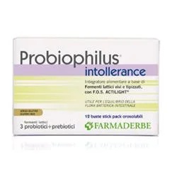 FARMADERBE Voedingssupplement Farmaderbe Probiophilus Intolerantie met melkzuurfermenten 12 zakjes