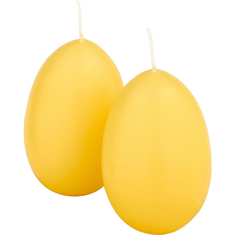 Bougie œuf 6,5 x 9,5 cm jaune paraffine