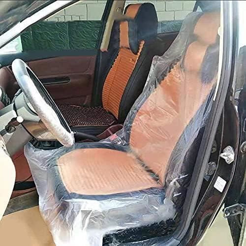 Fundas desechables para asientos de coche - MARCA - Paquete de 100 - Plástico - Resistente a la suciedad - Gris