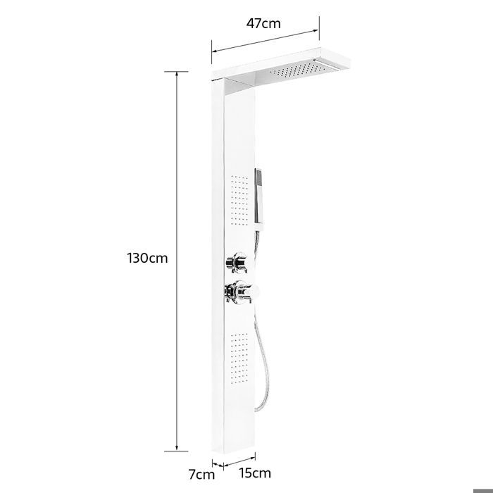 Columna de ducha - 15*47*130cm - Mampara de ducha - Espejo plateado - Baño - QUIIENCLEE
