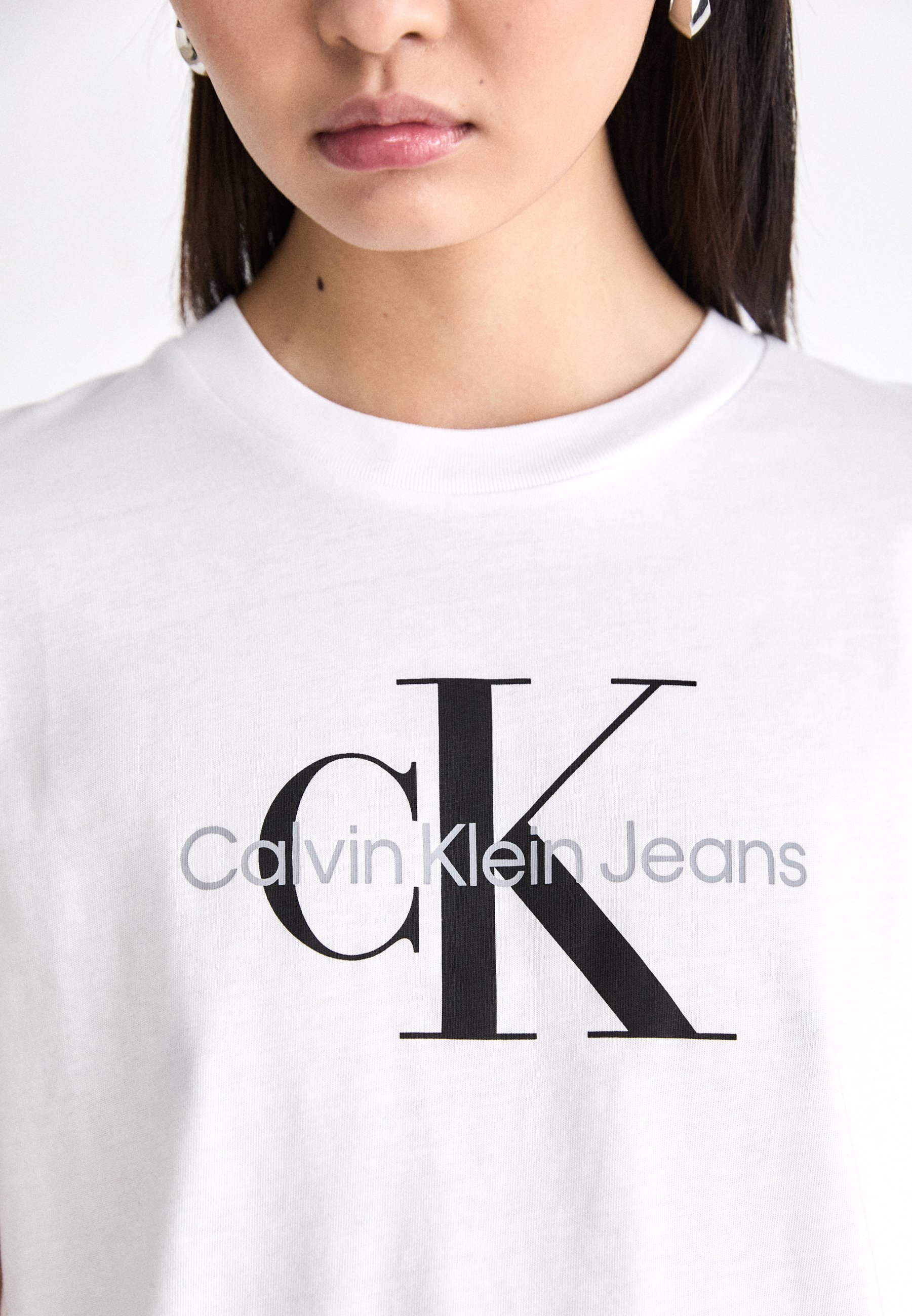 T-shirt imprimé Calvin Klein Jeans CORE MONOGRAM REGULAR - blanc éclatant