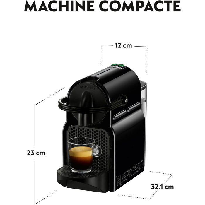 Capsule coffee machine - Nespresso - De'Longhi - Inissa - EN80.B - Black - 16 Nespresso capsules included