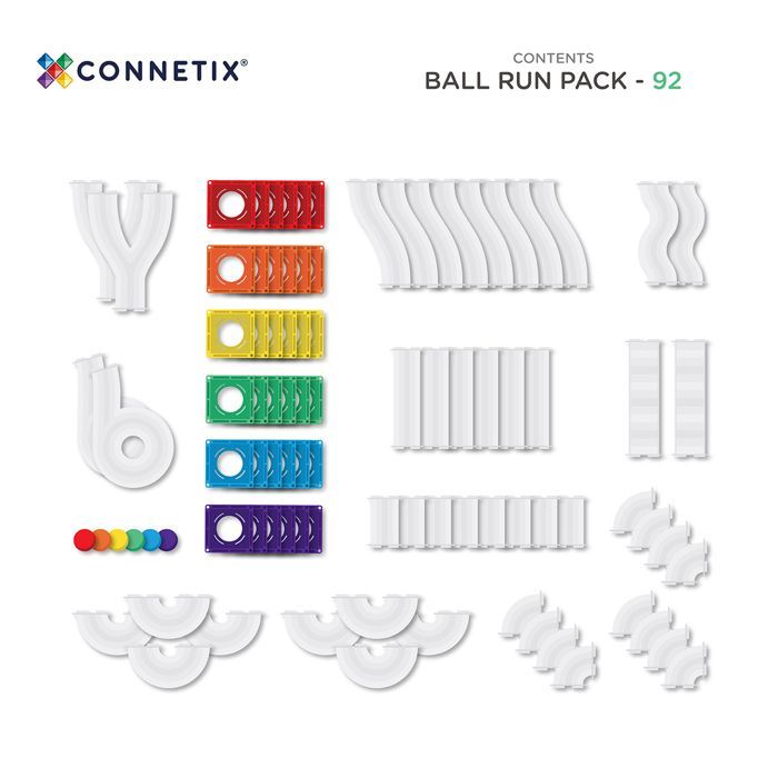 CONNETIX Bouwset Magnetische Regenboog Balbaan Tegels, 92 stuks