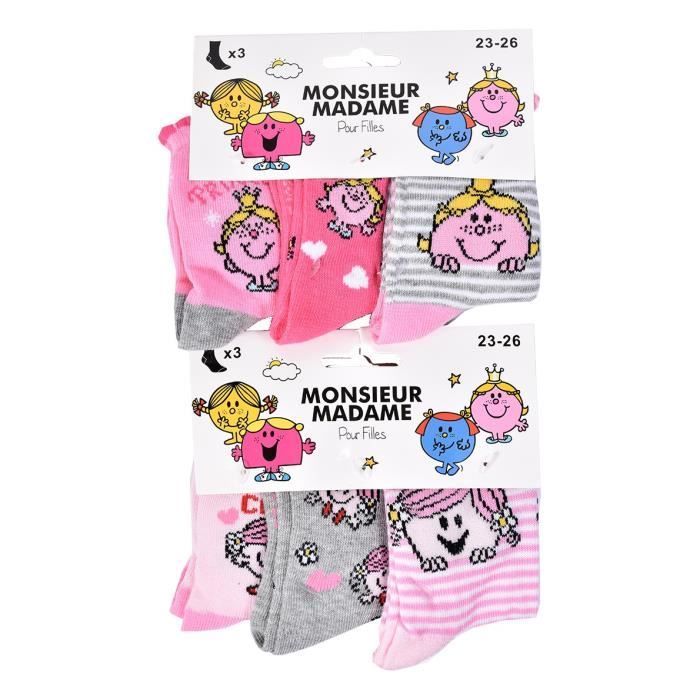 Calzini da bambina - OZABI - Mr. Men e Little Miss - Confezione da 9 - Rosa