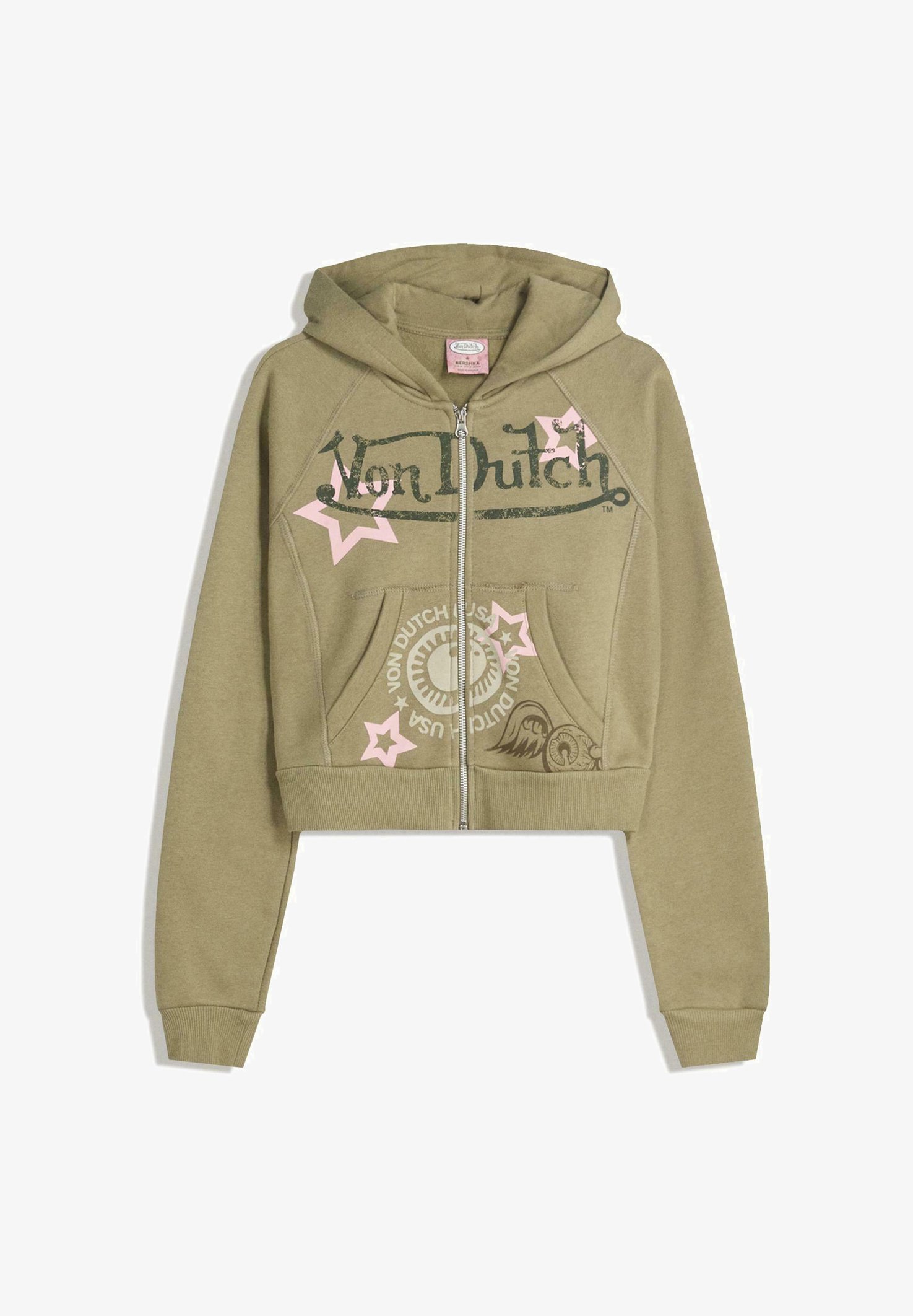 Bershka sweatshirt met rits - kaki