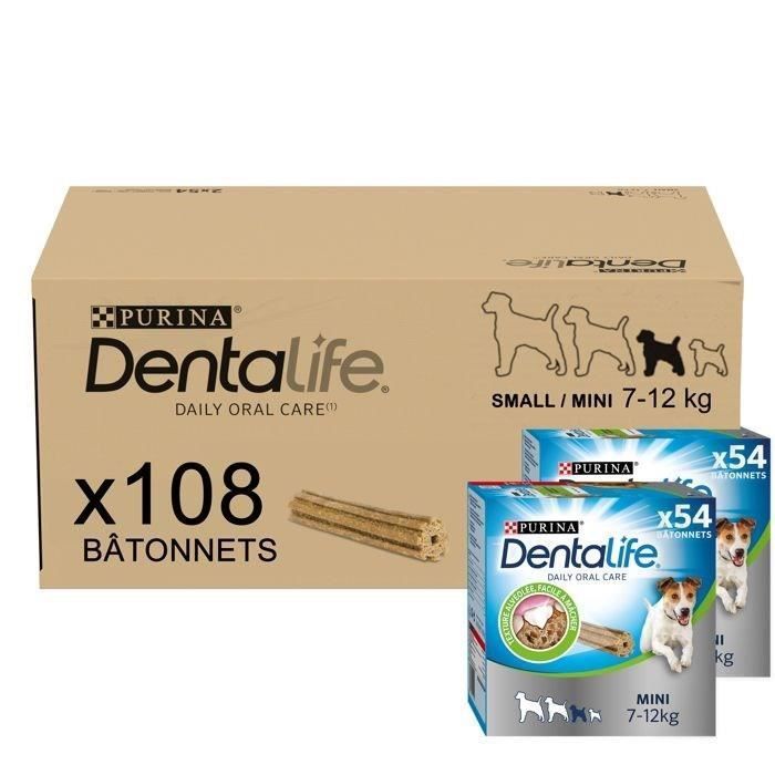 DENTALIFE  Mini - MultiPack - 108 Friandises à mâcher pour chiens de petite taille - 2 X 882g - Hygiène bucco-dentaire au quotidien