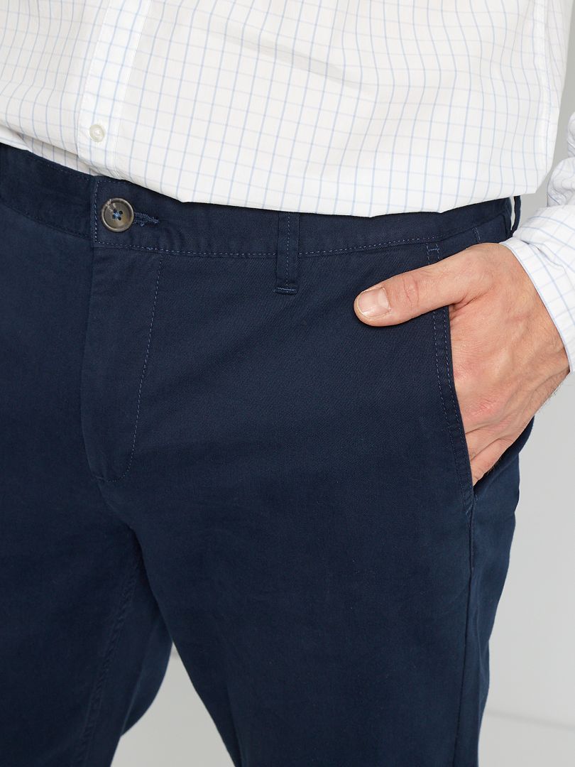 Calça chino slim tamanho L38 +195 cm - azul