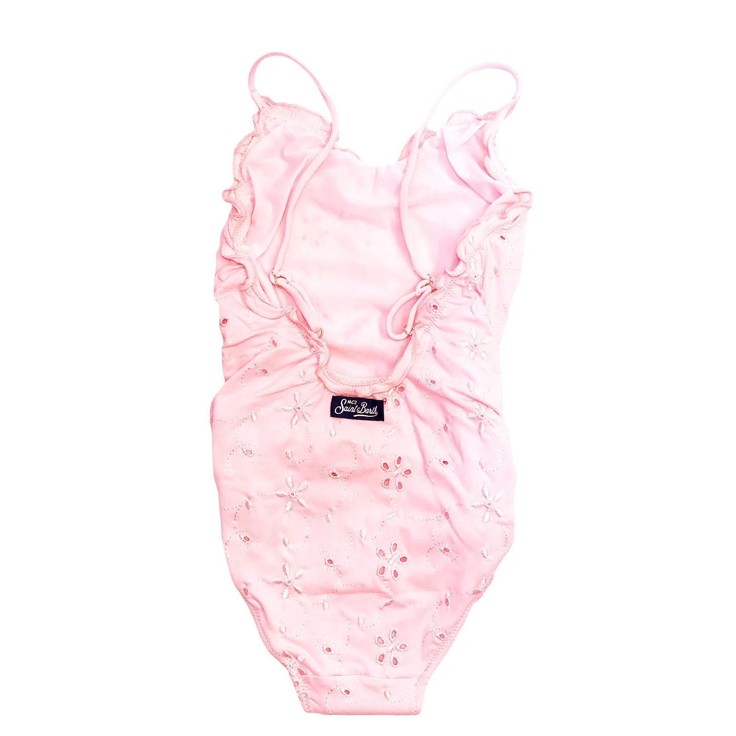 Costume intero rosa Sangallo da bambina