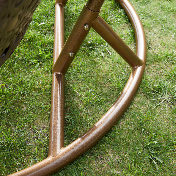 TWIN hengestol i polyrattan, brun