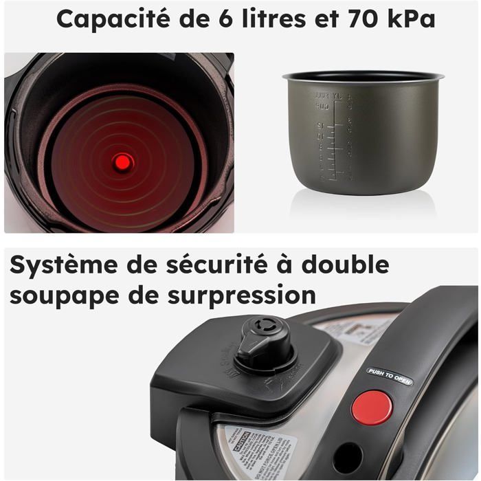 Multicooker con friggitrice ad aria – Set da 15 pezzi – 24 programmi – Cottura lenta, cuociriso, vaporiera e pentola a pressione – 6 litri [MU736]
